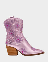 TEDDYY PINK Western Pointed-Toe Ankle Boot