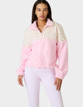 PRETTY IN PLUSH JACKET PINK Women's Pink Floral Print Plush Jacket
