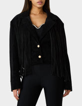 FRINGE FEVER JACKET BLACK Women's Black Fringe Jacket