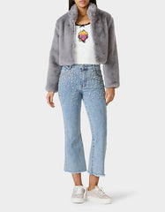 MISTY LUXE FAUX FUR GREY Women's Faux Fur Winter Jacket