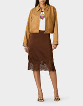 RODEO STUD JACKET CAMEL Women's Fax Suede Camel Jacket