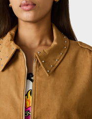 RODEO STUD JACKET CAMEL Women's Fax Suede Camel Jacket