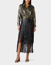 GOLD RUSH TOP BLACK/GOLD Women's Brushed Long Sleeve Button Down Top