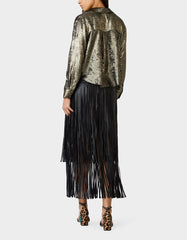 GOLD RUSH TOP BLACK/GOLD Women's Brushed Long Sleeve Button Down Top