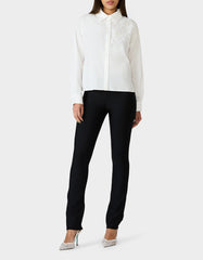 BETSEY BLOOM SHIRT OFF WHITE Button-Down Collar Floral Long-Sleeve Shirt