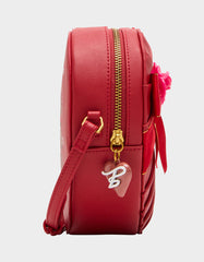 KITSCH RETRO ROMEO RED Women's Valentine's Day Heart Crossbody Handbag