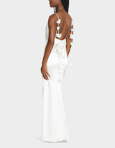 THREAD OF ROSES DRESS WHITE White Maxi Dress with Floral Detailing