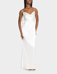 THREAD OF ROSES DRESS WHITE White Maxi Dress with Floral Detailing