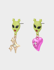 ALIEN MISMATCH DROP EARRINGS Women's Alien Mismatch Heart Star Earrings