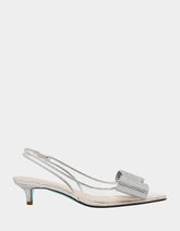 ALLI SILVER Slingback Kitten Heel