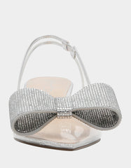 ALLI SILVER Slingback Kitten Heel