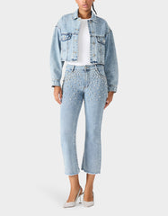 JEWELED JEANS Women's Rhinestone Embellished Denim Jeans