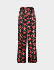 POWER BLOOM PANT BLACK Women's Black Red Floral Pant
