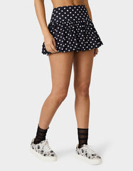 BUBBLE PRINT POLKA DOT SKIRT BLACK MULTI Women's Activewear Black Polka Dot Bubble Hem Skirt