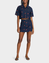 CHERRY ON TOP SHIRT DENIM Women's Button-Up Denim Top