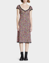 MALIBU MIDI DRESS BLACK DITSY FLORAL