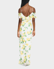 LIMONCELLO NIGHTS DRESS LEMON Print Flowy Maxi Women's Dress