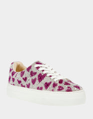 SIDNY FUCHSIA HEARTS Rhinestone Sneaker