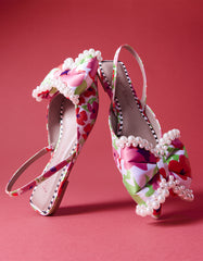 CAMILO WHITE MULTI Floral Slingback Flats