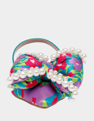 CAMILO TEAL MULTI Floral Slingback Flats