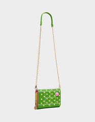 NET WORTH WALLET ON CHAIN GREEN Women's Tennis Wallet Crossbody Handbag