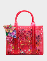 JAMMIN CLEAR SATCHEL PINK Women's Tote Crossbody Handbag