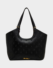 GET AHEAD TOTE BLACK Black Skull Print Tote Bag With Scarf