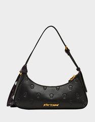 GET AHEAD SHOULDER BAG BLACK Black Skull Pink Shoulder Bag With Scarf