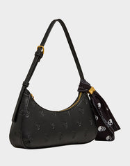 GET AHEAD SHOULDER BAG BLACK Black Skull Pink Shoulder Bag With Scarf