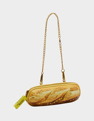 KITSCH BAGUETTE ABOUT IT SHOULDER BAG TAN Women's Kitsch Baguette Bread Shoulder Rhinestone Embellished Handbag