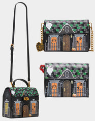 FOREVER HOME BUNDLE Women's Haunted House Halloween Crossbody, Wallet on Chain, and Wallet Set