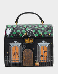 FOREVER HOME BUNDLE Women's Haunted House Halloween Crossbody, Wallet on Chain, and Wallet Set
