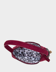 HEADLINER DEBOSS TOP ZIP CHERRY Women's Skull Print Shoulder Charm Handbag