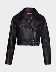 REBEL ROSE JACKET BLACK Women's Leather Long-Sleeved Jacket