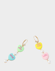SWEETHEART LINEAR EARRINGS MULTI Women's Valentine's Day Candy Hearts Earrings