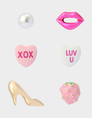 MISMATCH XOXO STUD SET PINK Women's Valentine's Day Stud Earrings