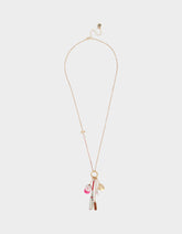 BASEBALL CHARM PENDANT NECKLACE PINK Sports-Themed Rhinestone Women's Necklace