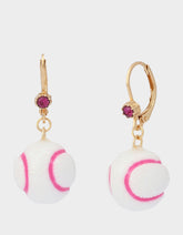 BASEBALL LEVER BACK EARRINGS WHITE Sports-Themed Women's Earrings
