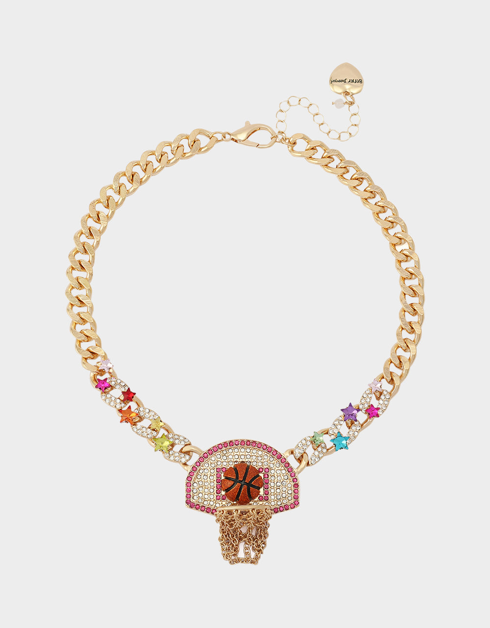 BASKETBALL SHORT PENDANT NECKLACE ORANGE Sports-Themed Women's Statement Necklace