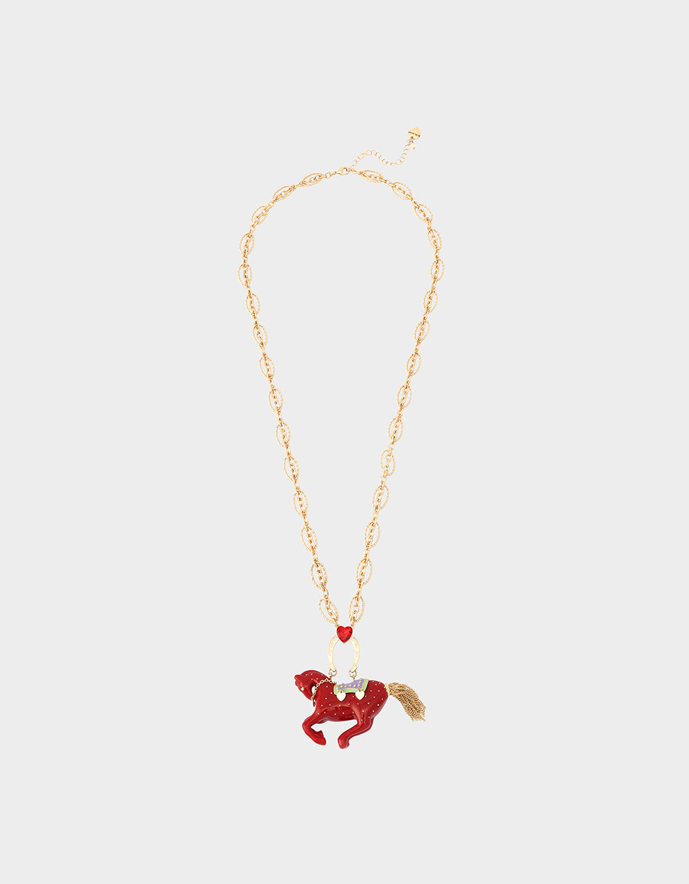YEAR OF THE HORSE PENDANT RED Women's Chinese New Year Horse Pendant Necklace