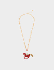 YEAR OF THE HORSE PENDANT RED Women's Chinese New Year Horse Pendant Necklace