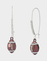 FOOTBALL DROP EARRINGS BROWN Women's Hook Football Earrings