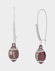 FOOTBALL DROP EARRINGS BROWN Women's Hook Football Earrings