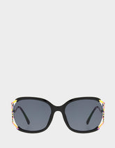 BLAZING STAR SUNGLASSES BLACK Women's Black Rainbow Butterfly Sunglasses