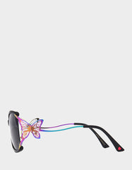 BLAZING STAR SUNGLASSES BLACK Women's Black Rainbow Butterfly Sunglasses