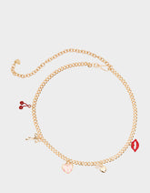 MULTI CHARM CHAIN BELT GOLD Women's Metal Charm Adjustable Belt