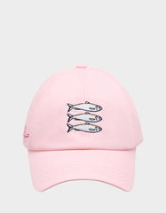 SARDINE EMBROIDERED BASEBALL CAP Women's Pink Sardine Baseball Hat