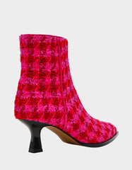 LOUISA FUCHSIA MULTI Women's Pointed Toe Kitten Heel Ankle Bootie