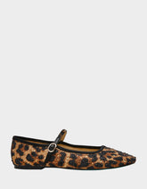LOREL LEOPARD Women's Leopard Mary Jane Ballet Flat