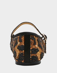 LOREL LEOPARD Women's Leopard Mary Jane Ballet Flat